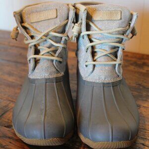 Sperry Saltwater Snow Duck Boot Gray Women's size 8